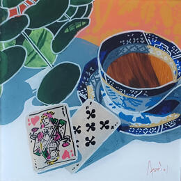 Peinture La reine était gagnante par Auriol Philippe | Tableau Figuratif Acrylique, Plexiglas, Posca Natures mortes