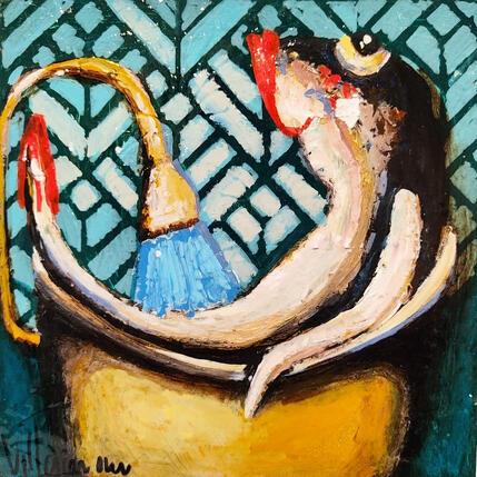Peinture Bano helapante par Villanueva Puigdelliura Natalia | Tableau Figuratif