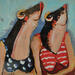 Peinture Amigas en verano par Villanueva Puigdelliura Natalia | Tableau Figuratif