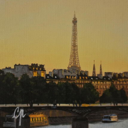 Painting Ciel d'Or et d'Eiffel I by Poulain Clément | Painting