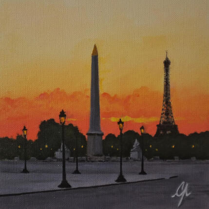 Painting Ciel d'Or et d'Eiffel II by Poulain Clément | Painting