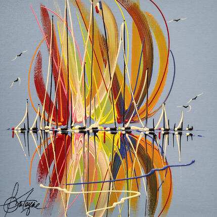Gemälde Festivités au large von Fonteyne David | Gemälde Figurativ Acryl