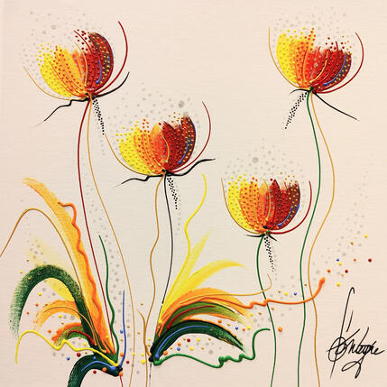 Painting Les tulipes dans ton cœur  by Fonteyne David | Painting Figurative Acrylic