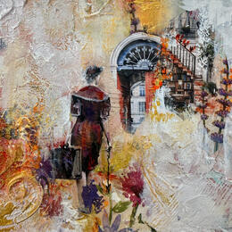 Painting Les lieux secrets by Bergeron Marie-Josée | Painting Surrealism Acrylic, Gluing