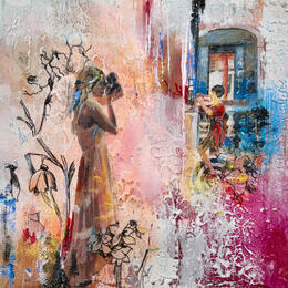 Painting Perfect picture by Bergeron Marie-Josée | Painting Surrealism Acrylic, Gluing, Oil