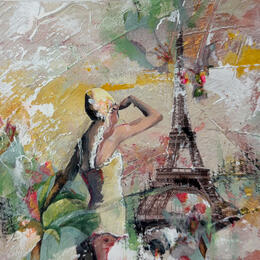 Painting Retour à mes amours by Bergeron Marie-Josée | Painting Surrealism Acrylic, Gluing, Oil