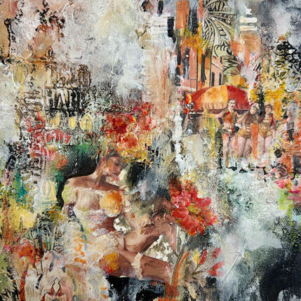 Painting Dear Lady by Bergeron Marie-Josée | Painting Surrealism Acrylic, Gluing Pop icons