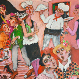 Pintura New cooking for musical reception  por Garilli Nicole | Pintura