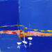 Painting été bleu by L'huillier Françis | Painting Abstract Landscapes Oil