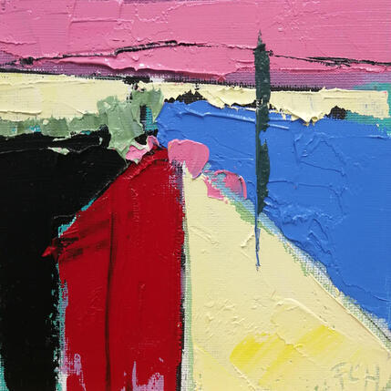 Painting lumière matinale by L'huillier Françis | Painting Abstract Oil Landscapes