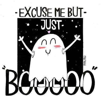 Painting Excuse me but just boooo by Ralau | Painting Raw art Acrylic, Posca Life style