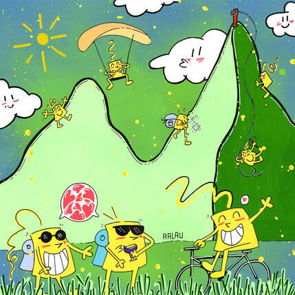 Peinture The mountain par Ralau | Tableau Art Singulier Acrylique, Posca Nature