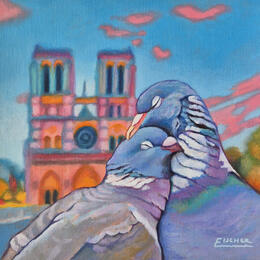 Peinture Étreinte gothique  par Emma Fischer | Tableau