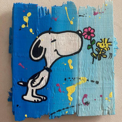 Painting F1  cadeau fleuri by Marie G.  | Painting Pop-art Acrylic, Wood Pop icons