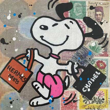 Painting F1  Shopping by Marie G.  | Painting Pop-art Acrylic, Gluing, Wood Pop icons