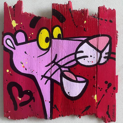 Painting F2 Joie by Marie G.  | Painting Pop-art Acrylic, Wood Pop icons