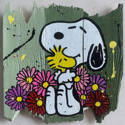 Painting F2  Amour by Marie G.  | Painting Pop-art Acrylic, Wood Pop icons