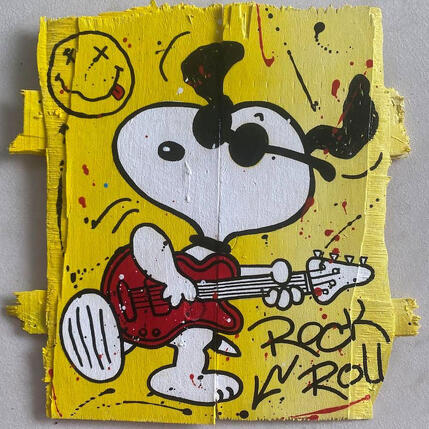 Painting F3  ROCK by Marie G.  | Painting Pop-art Acrylic, Wood Pop icons