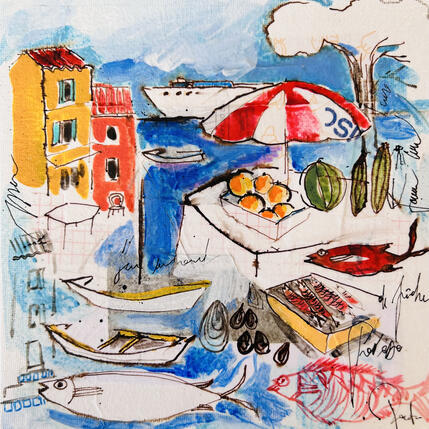 Painting Vague, Marine by Colombo Cécile | Painting