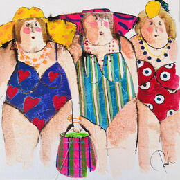 Painting Mamies en bain de soleil  by Colombo Cécile | Painting