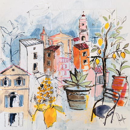 Painting Village niçois by Colombo Cécile | Painting