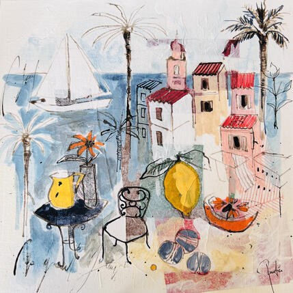 Painting La partie de boules by Colombo Cécile | Painting