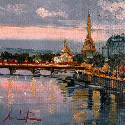 Painting  Paris aux Lumières Roses by Xanlar | Painting Figurative Oil