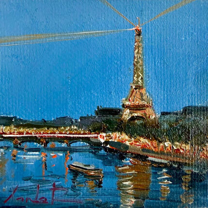 Painting Everning Light in Paris  by Xanlar | Painting Impressionism Oil Architecture, Landscapes