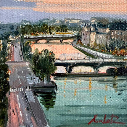 Painting Along the Seine by Xanlar | Painting Impressionism Oil Architecture, Landscapes