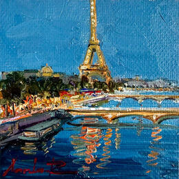 Pintura F1 Bridge to Paris  por Xanlar | Pintura Impressionism Aceite Arquitectura, Paisajes