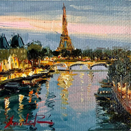 Painting Silent Seine  by Xanlar | Painting Impressionism Oil Architecture, Landscapes
