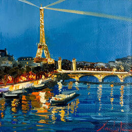 Pintura Paris by Night  por Xanlar | Pintura Impressionism Aceite Arquitectura, Iconos pop, Paisajes
