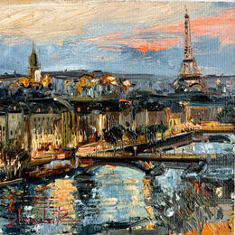 Painting Paris Éternel  by Xanlar | Painting Impressionism Oil Architecture, Landscapes, Pop icons