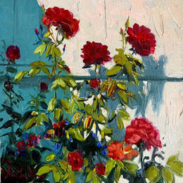 Painting Summer Roses  by Xanlar | Painting Impressionism Oil Life style, Nature