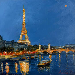 Painting The Romance of the Seine by Xanlar | Painting Impressionism Oil Architecture, Landscapes