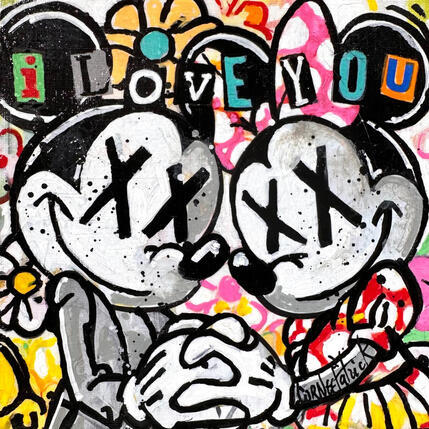 Painting Mickey et Minnie, l'amour ouf by Cornée Patrick | Painting