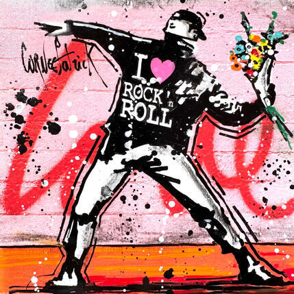 Painting Hommage à Banksy by Cornée Patrick | Painting Pop-art Graffiti, Oil Life style, Society