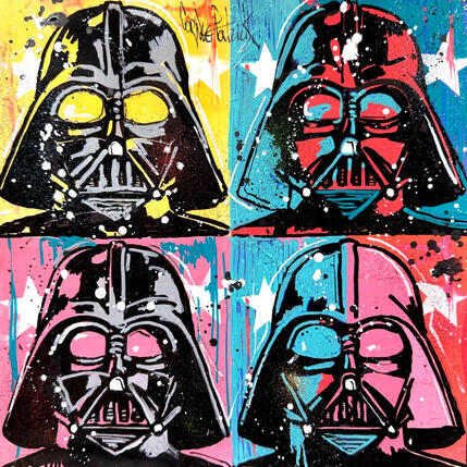 Painting Pop Dark Vador by Cornée Patrick | Painting Pop-art Graffiti, Oil Child, Cinema, Pop icons