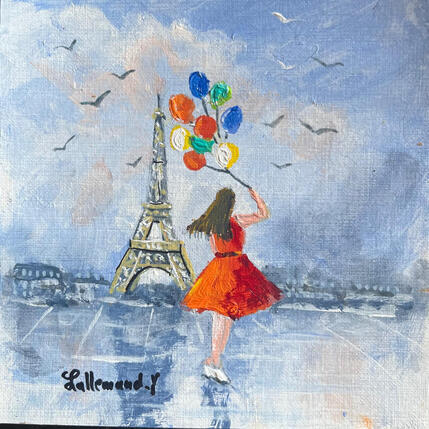 Painting Rêves sur Paris by Lallemand Yves | Painting Figurative Acrylic Urban