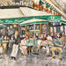 Painting Terrasse à Saint-Germain by Lallemand Yves | Painting Figurative Urban Acrylic