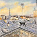 Painting Sur les toits de Paris by Lallemand Yves | Painting Figurative Urban Acrylic