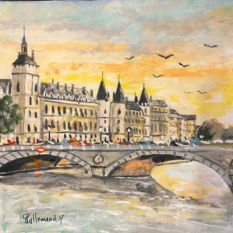 Painting La conciergerie by Lallemand Yves | Painting Figurative Urban Acrylic