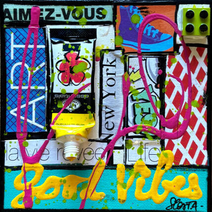 Pintura Good Vibes ! (aimez-vous) por Costa Sophie | Pintura
