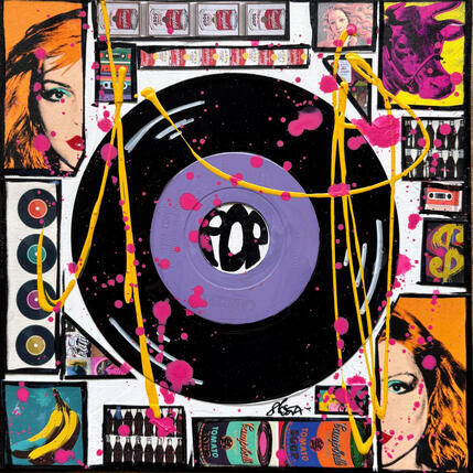 Pintura pop vinyle (violet) por Costa Sophie | Pintura