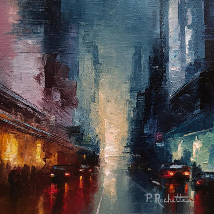 Painting Verticalité urbaine by Rochette Patrice | Painting