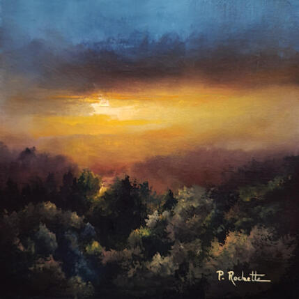 Painting Les forêts du crépuscule by Rochette Patrice | Painting