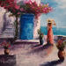 Painting Home by the sea by Rochette Patrice | Painting Figurative Landscapes Life style Oil