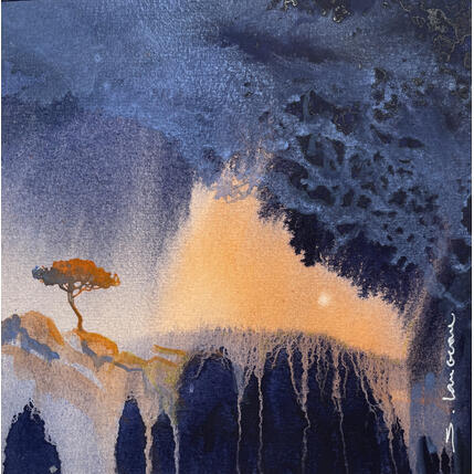 Peinture Et la lumière fut par Langeron Stéphane | Tableau Figuratif Aquarelle Paysages