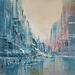 Peinture ombre bleue par Levesque Emmanuelle | Tableau Huile