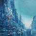 Painting bleu franc by Levesque Emmanuelle | Painting Oil